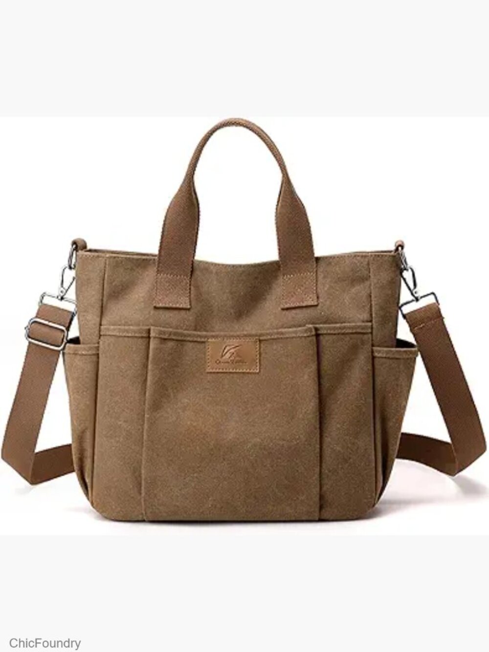 Canvas Tote Bag Lightweight Work Handbag Travel Crossbody Purse with Water